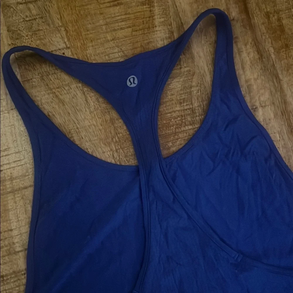 Lululemon Athletica Blue Backless Fitted Tank Top